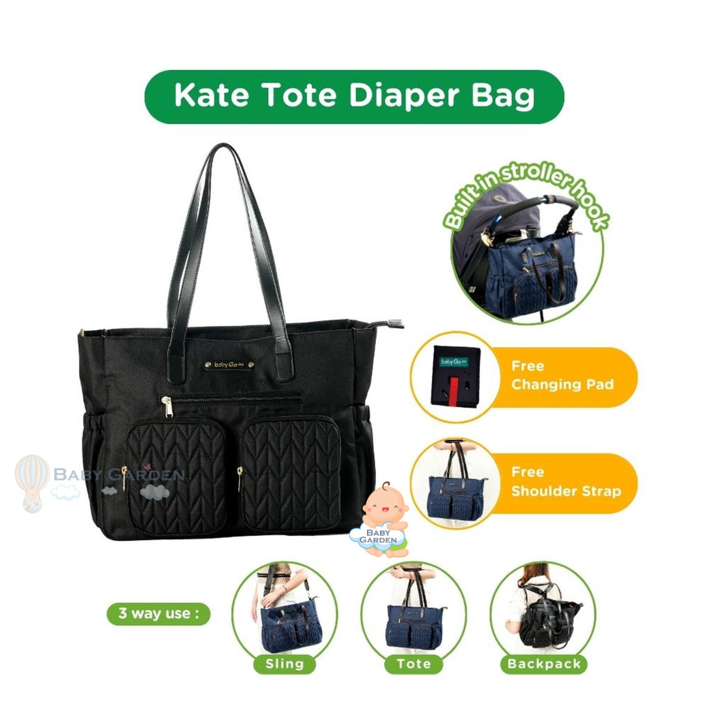 BabyGO Inc Kate Tote Diaper Bag tas serbaguna