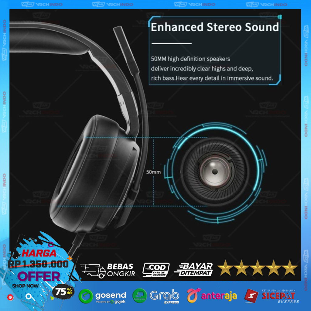 Headset Gaming Xiberia Nubwo N12 Casque 7.1 Surround Sound Mic – Normal Fungsi – Cacat Fisik – Promo