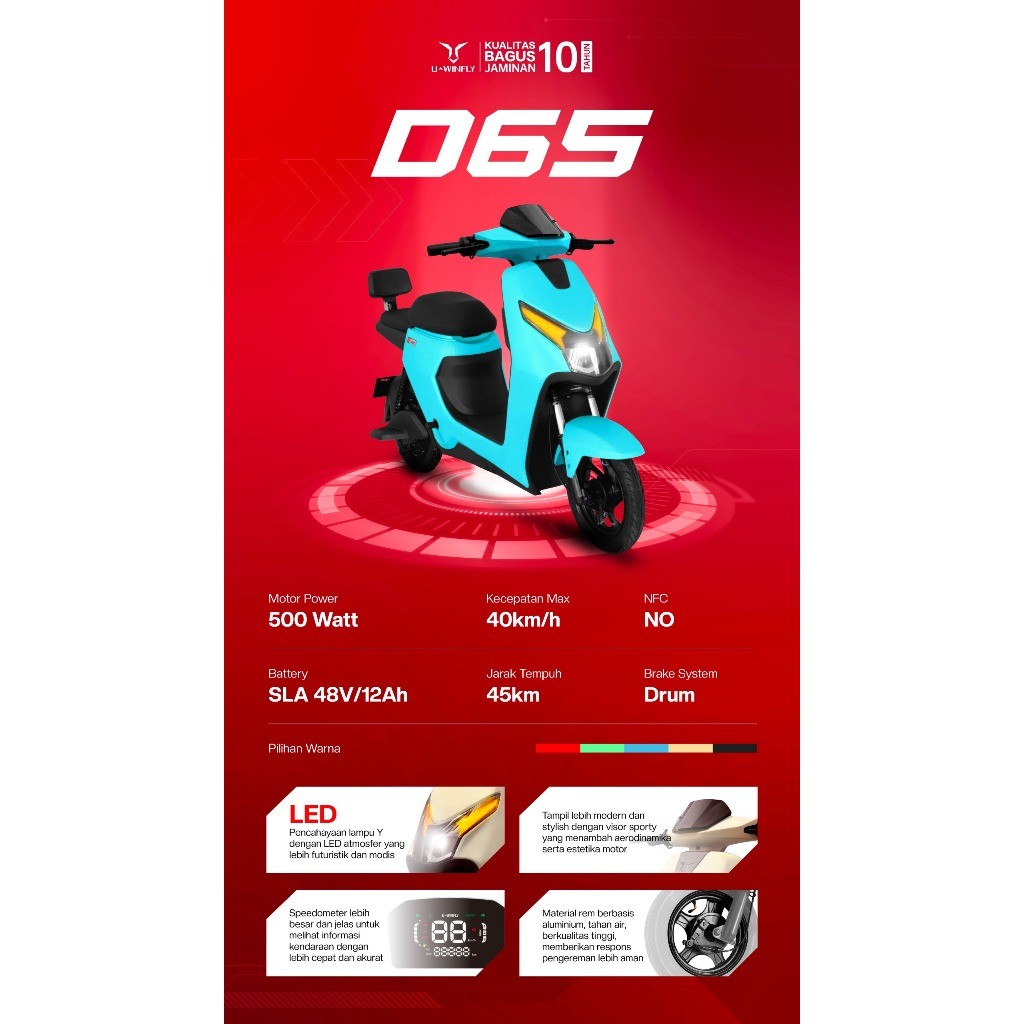 PS Sepeda Listrik New UWINFLY D65 POWER 600 WATT GARANSI RESMI/D65ADV/GODA 128/GODA 118Y/GODA 140 DL