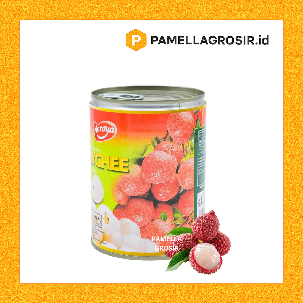 BUAH KALENG NARAYA LYCHEE 565 GRAM - LECI KALENG
