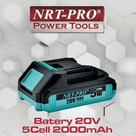 BATERAI NRT PRO BATRAI MESIN BOR CAS 5M 5 M TEGANGAN 20V 20 VOLT BATERAI ORIGINAL 2AH 2 AH 5 CELL BE