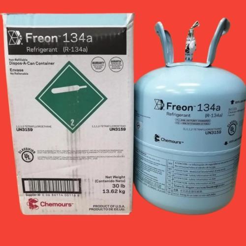 CHEMOURS Freon 134a Tabung 13,6kg R-134a Refrigeran Aman Tanpa Klorin Pengganti R-12 untuk AC Mobil 