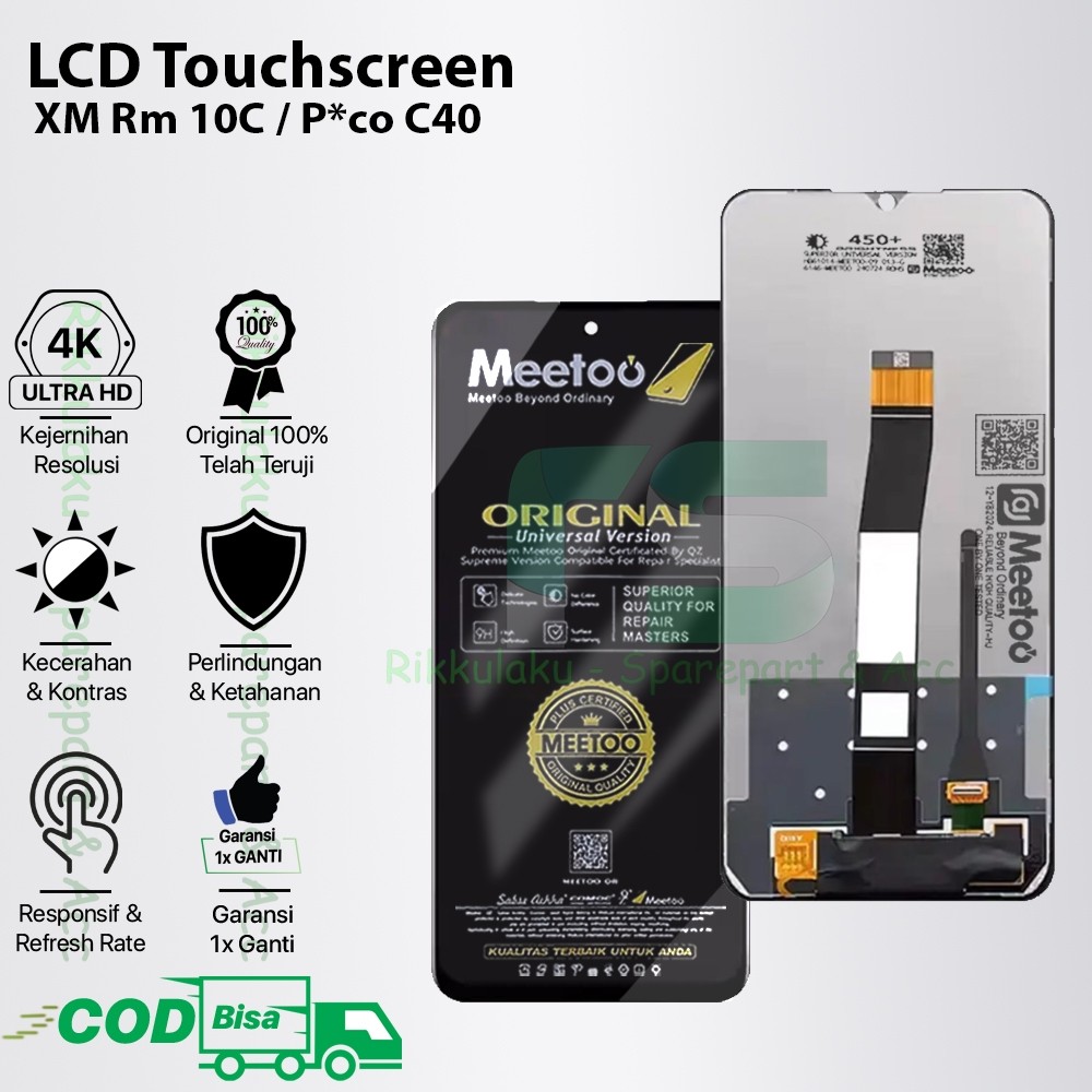 [LW] LCD Touchscreen Redmi 10C / Redmi 12C / Poco C40 Original 100% Fullset