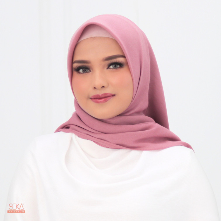 SOKA - Hijab Segi Empat Paris Premium Dusty Purple - Fashion Muslim | X2