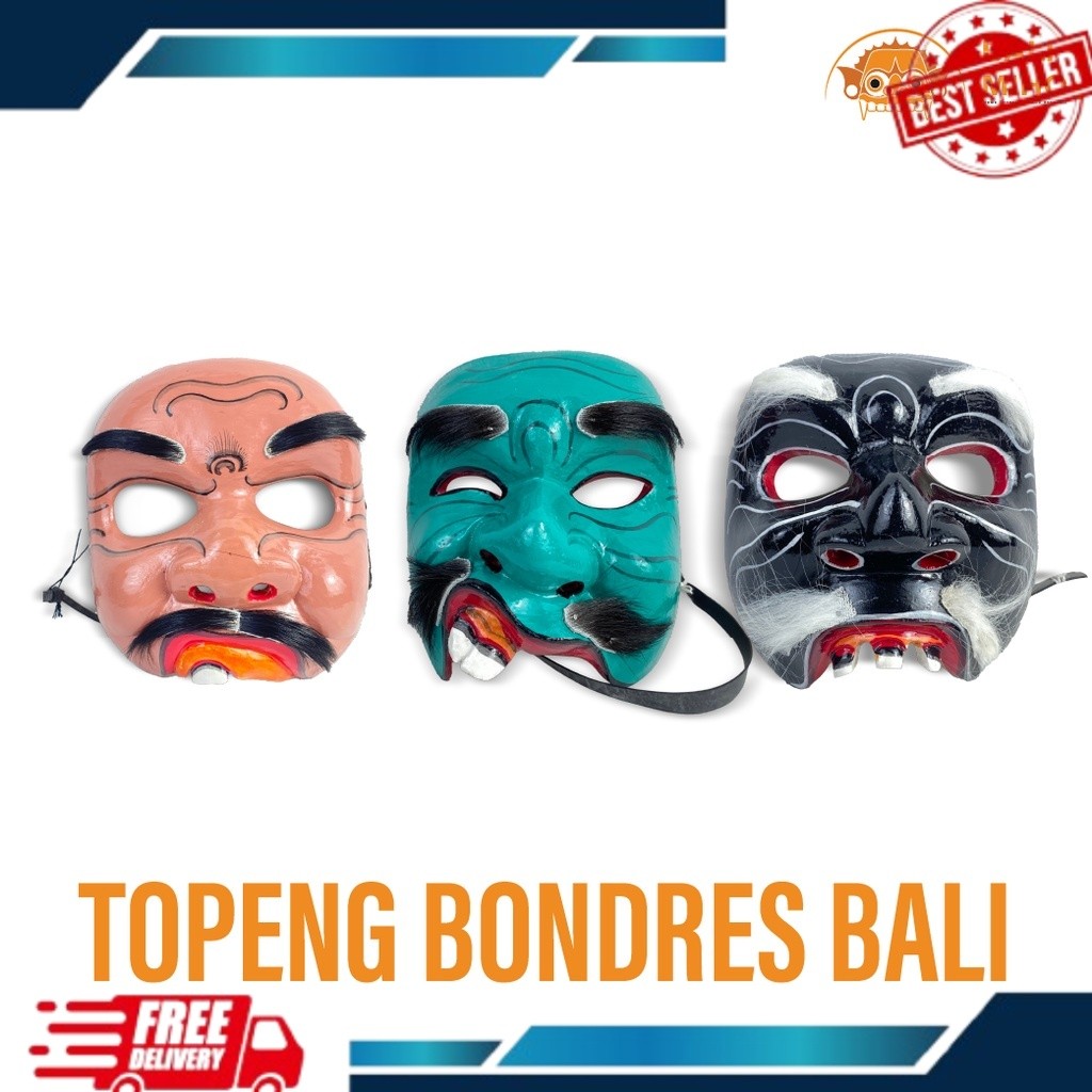Topeng Bondres - Topeng lawak Bali - Topeng bibir sumbing - Topeng Kayu - Topeng Bali - Topeng Lucu 