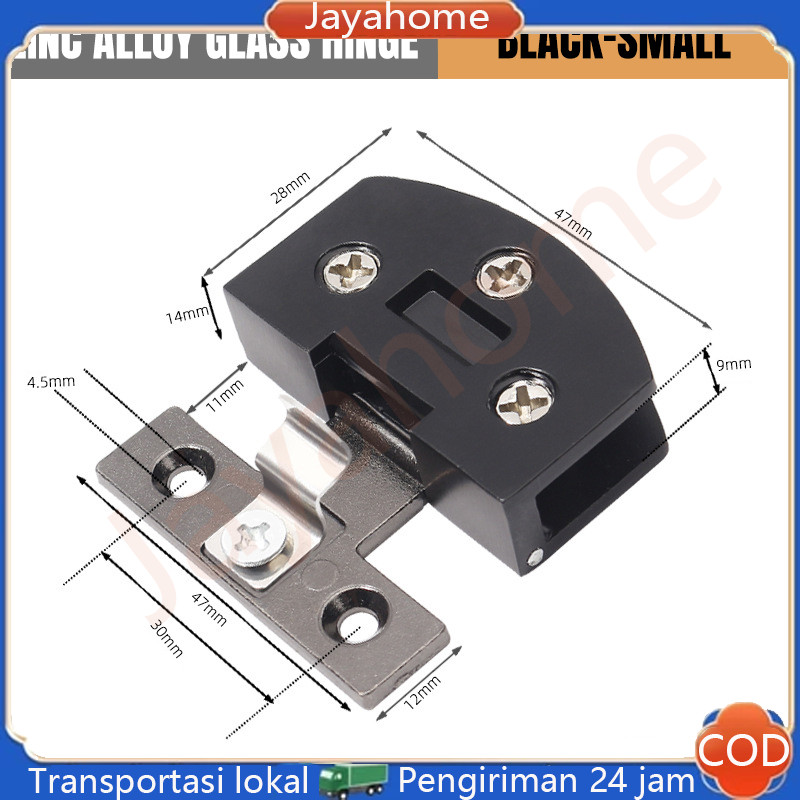 Engsel Pintu Kabinet Kaca Engsel Paduan Seng Tanpa Pengeboran Engsel Pintu Kaca Tempered