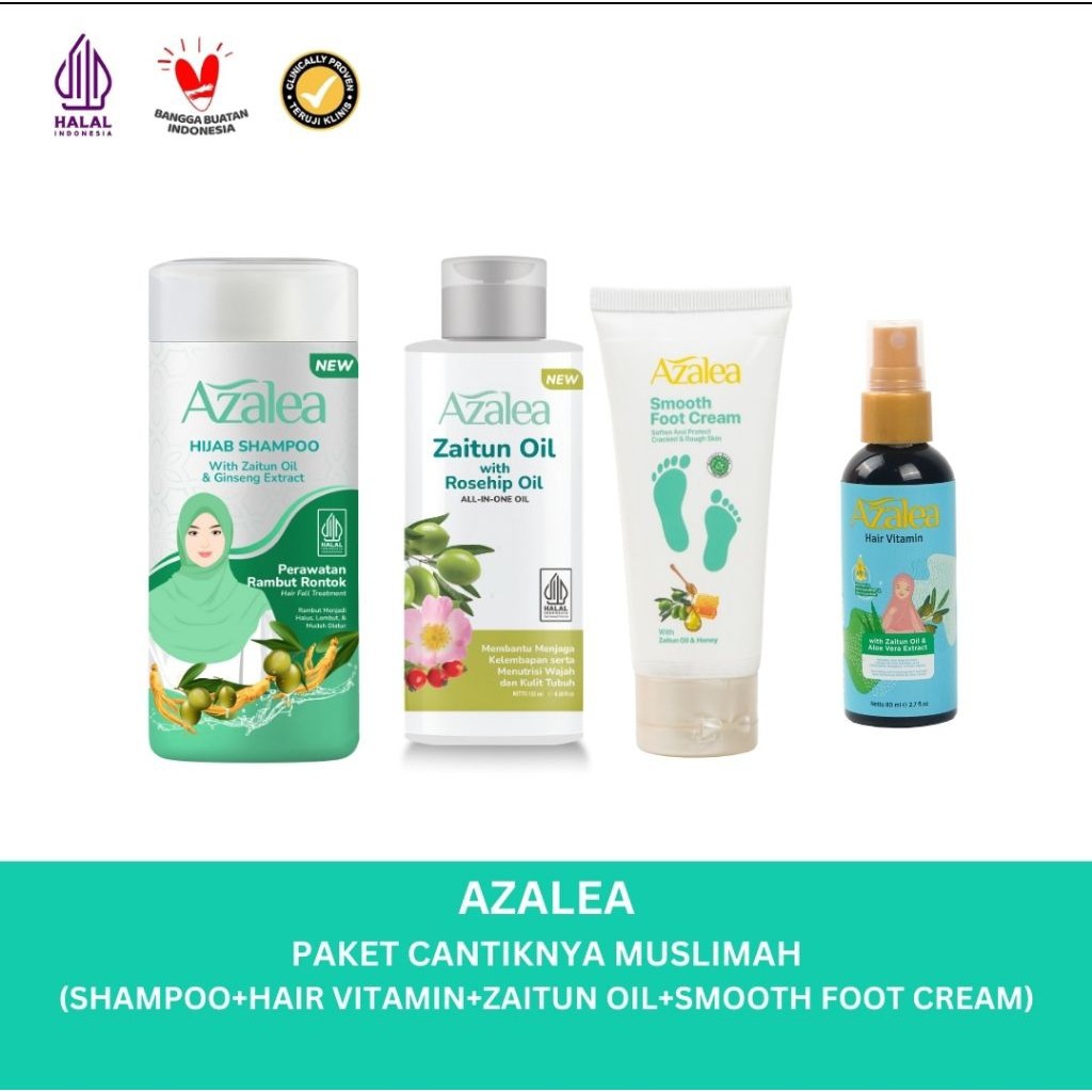 NJB - Paket Azalea 4IN1 Beauty Complete Care - Hair Vitamin Untuk Rambut Kering, Minyak Zaitun Mengh