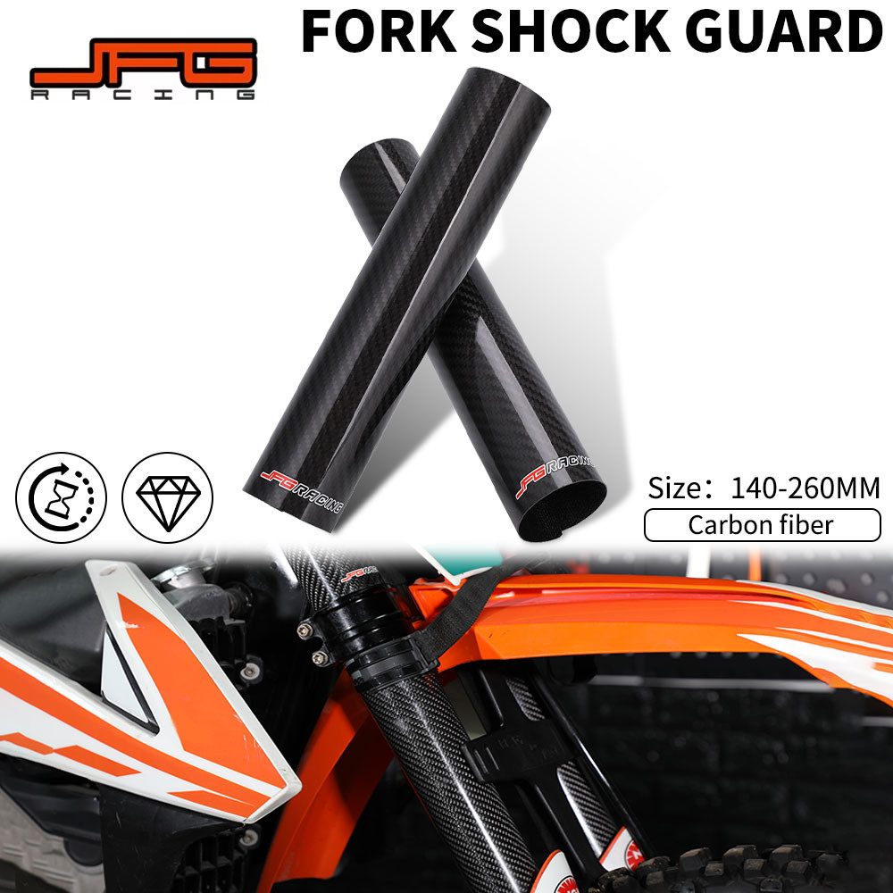 JFG Motorcycle Carbon Fiber Front Fork Guard Wrap Cover Accessory For EXC SX SXF XC XCF XCW CRF YZ 1