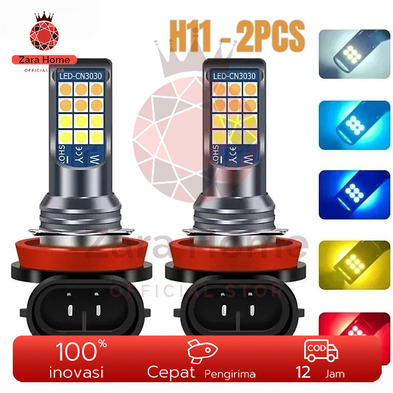 LED FOGLAMP 3 WARNA H8 H11 H16 AVANZA XENIA CALYA SIGRA AGYA AYLA ERTIGA JAZZ BRIO ROCKY RAIZE YARIS