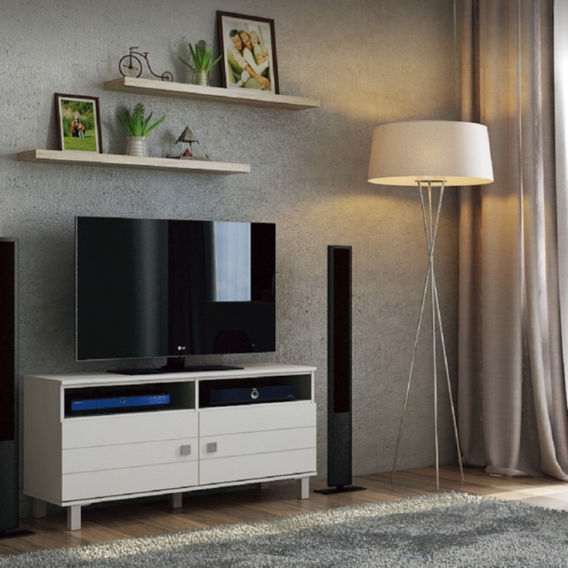 HAPPY IDEA -  Rak TV LED White Glossy Minimalis Meja TV Modern Buffet / NEXA RTV 124 - Putih Glossy 