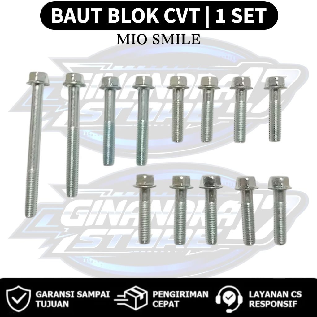 Baut Blok CVT 1 SET Yamaha Mio Smile / Baut CVT 1SET Motor Mio smile