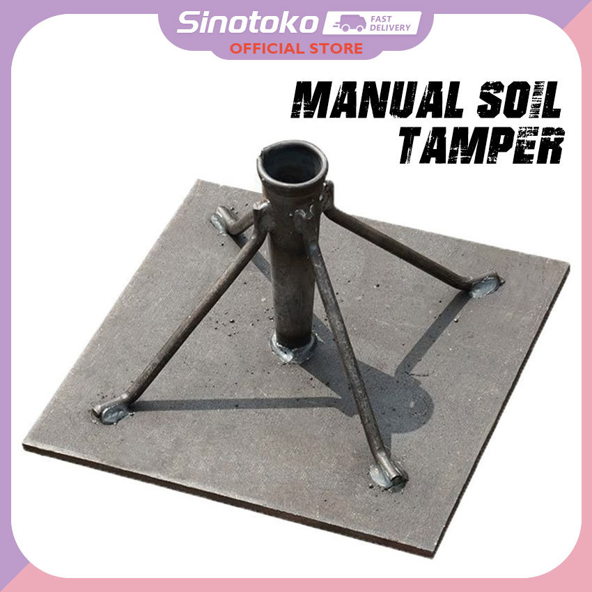 Stamper Pemadat Tanah Tradisional Bahan Baja Tebal – Alat Manual Serbaguna untuk Penghancuran Batu d