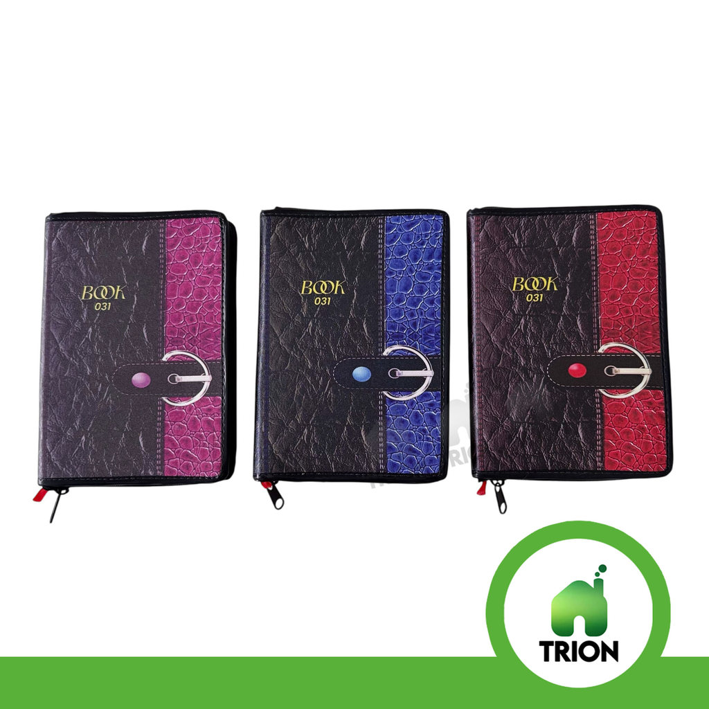 Buku Taunan Cover Resleting / Buku Agenda Cover Kulit / Agenda Book-031