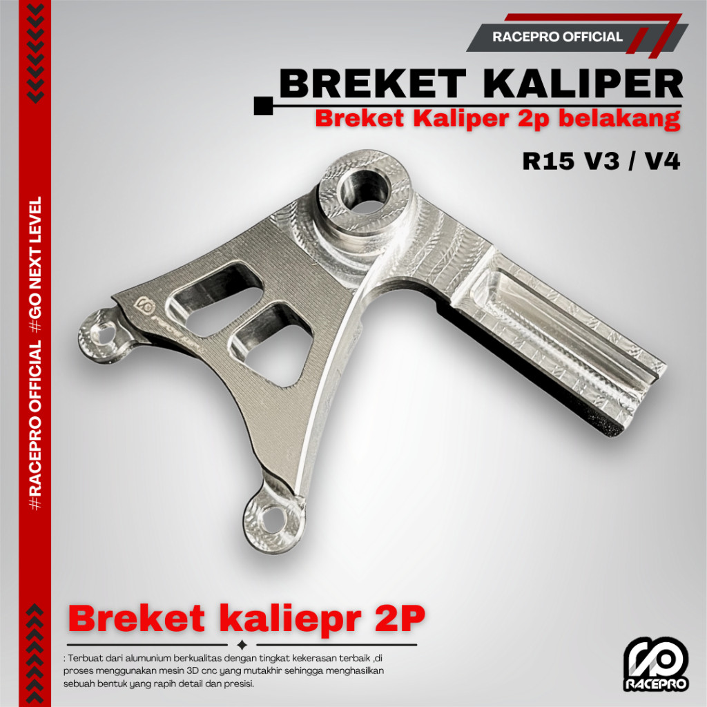 RACEPRO BREKET KALIPER BELAKANG 2 PISTON R15 V3/V4 BREKET KALIPER 2P BELAKANG YAMAHA R15 V3 R15 V4 P