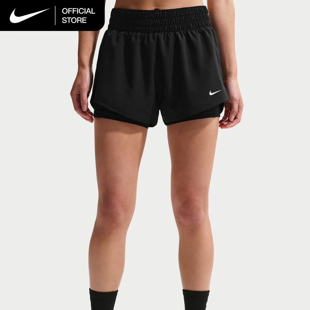 Nike Dri-FIT One Women's Mid-Rise 3" 2-in-1 Shorts - Black [DX6013-013]