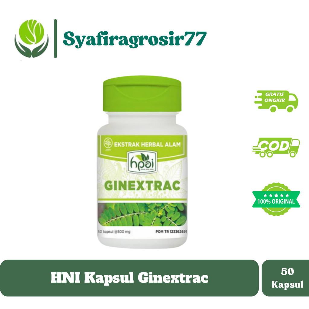 Kapsul Ginextrac HNI HPAI - Obat Herbal Peluruh Batu Ginjal dan Kencing Batu BPOM