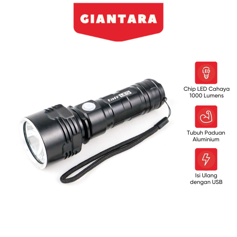 TAFFLED Senter LED USB Rechargeable P70 50W 1000 Lumens - XLM-P70