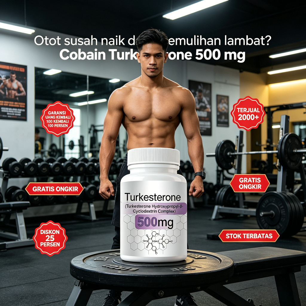 Turkesterone 500 mg Hydroxypropyl Beta Cyclodextrin Complex untuk Otot dan Stamina 60 Kapsul CO1550