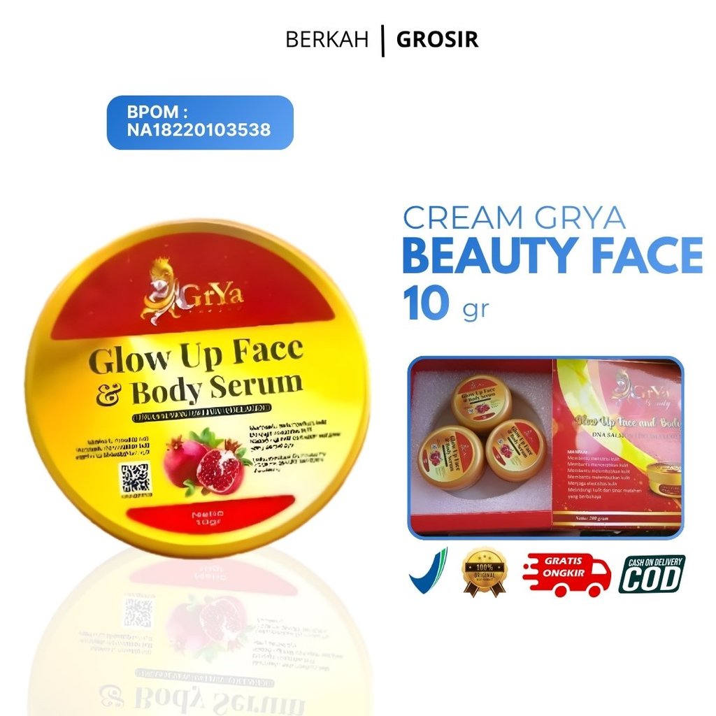 Grya Beauty Cream 10g Original | Krim Wajah Bantu Membersihkan & Merawat Kulit