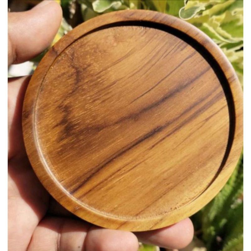 TATAKAN GELAS / TATAKAN GELAS KAYU / TATAKAN GELAS KAYU BULAT / PIRING KAYU GELAS AESTHETIC / TATAKA