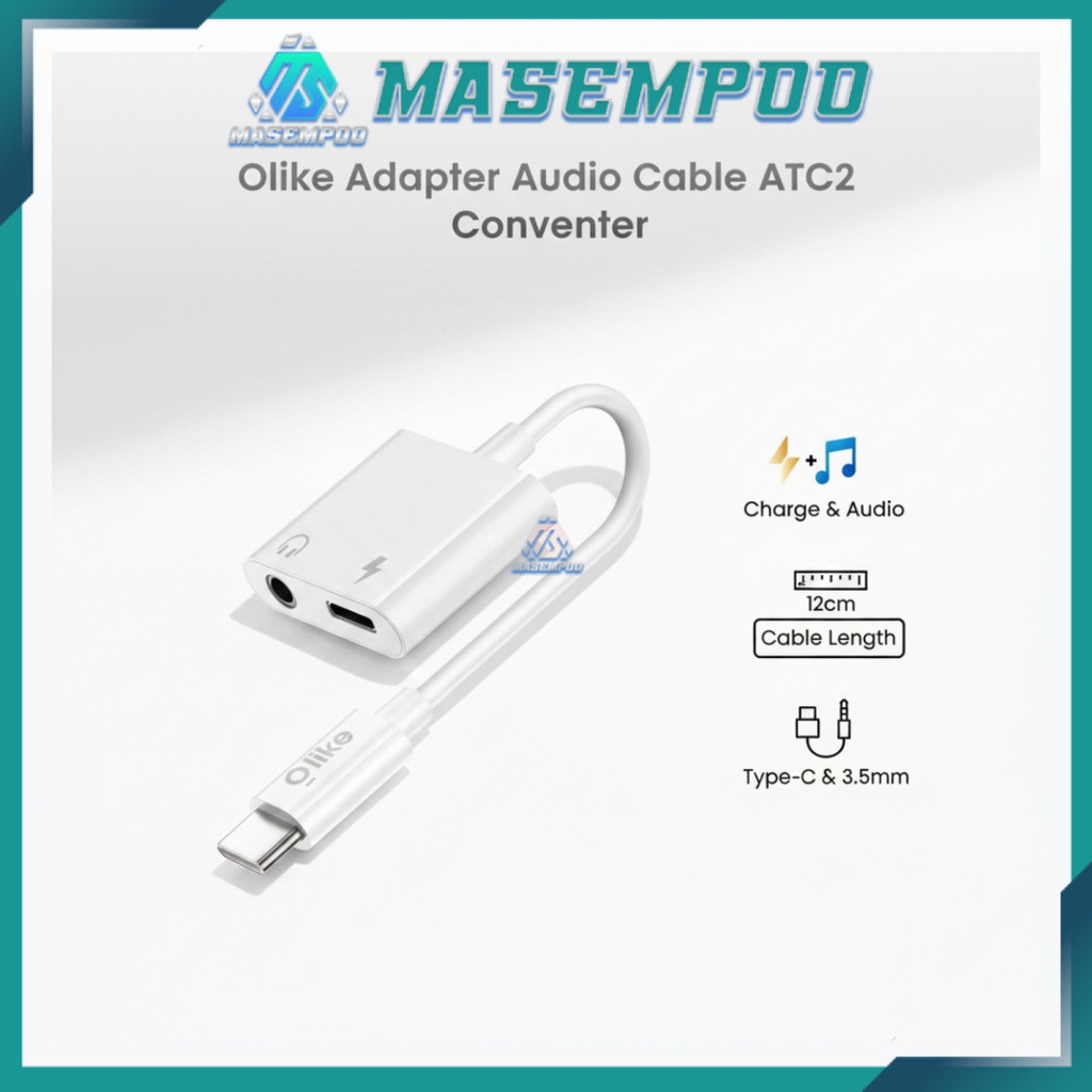 Olike ATC2 Splitter Type C to 3.5mm Audio Jack dan Type C Charging 2.4A Fast Charging Call HP315
