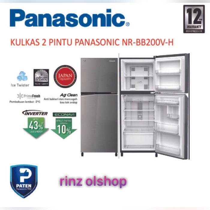 KULKAS PANASONIC NR-BB200V H REFRIGERATOR 2 PINTU INVERTER NRBB200VH