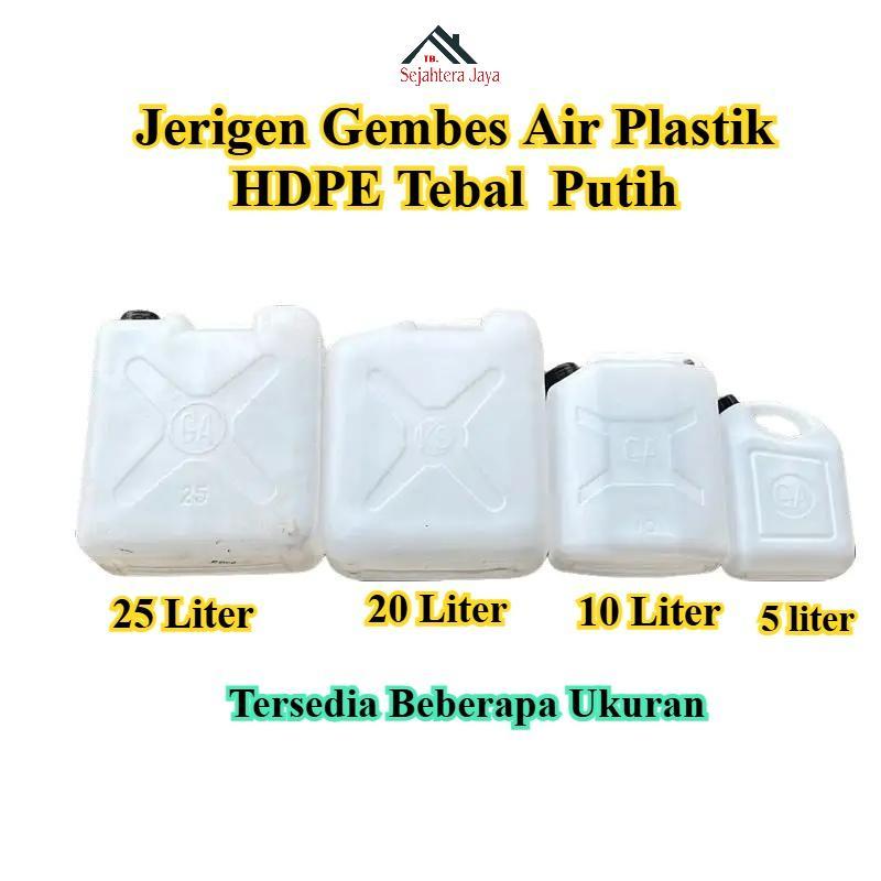 Jerigen Gembes Plastik HDPE Tebal 5L 10L 20L 25L - Jirigen Air Minyak Cairan Kimia & Pelarut Anti Bo