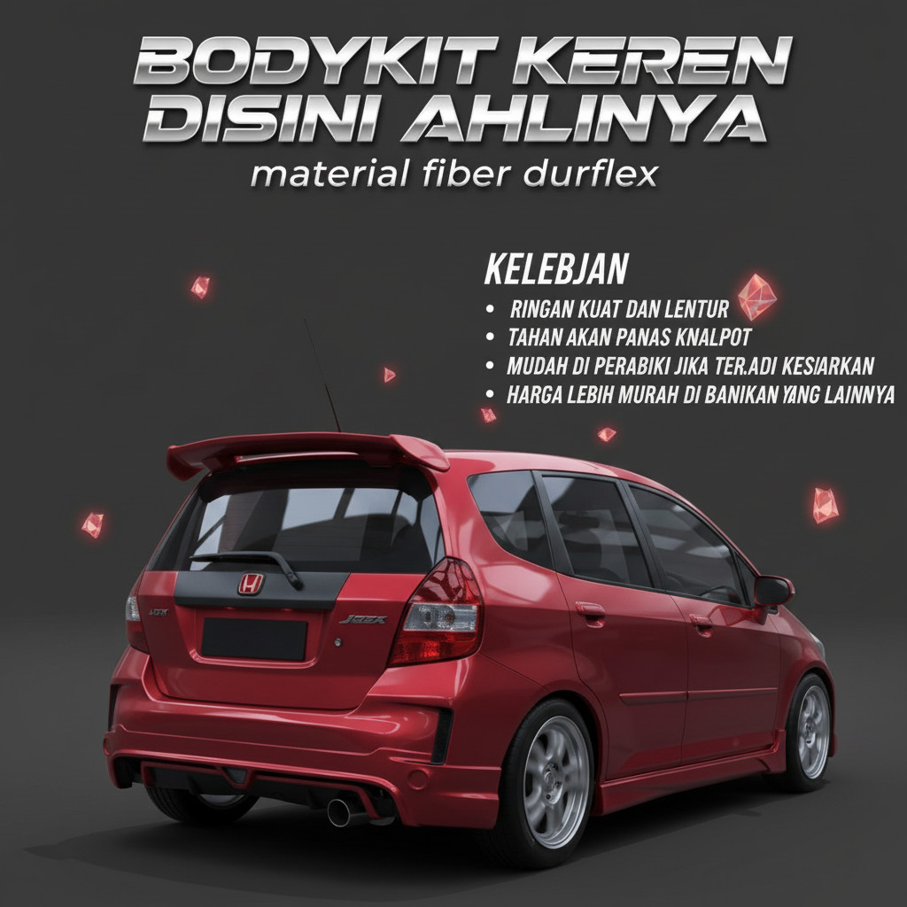 BODYKIT HONDA JAZZ GD3 BODYKIT JAZZ 2003 2004 2005 2006 2007 2008