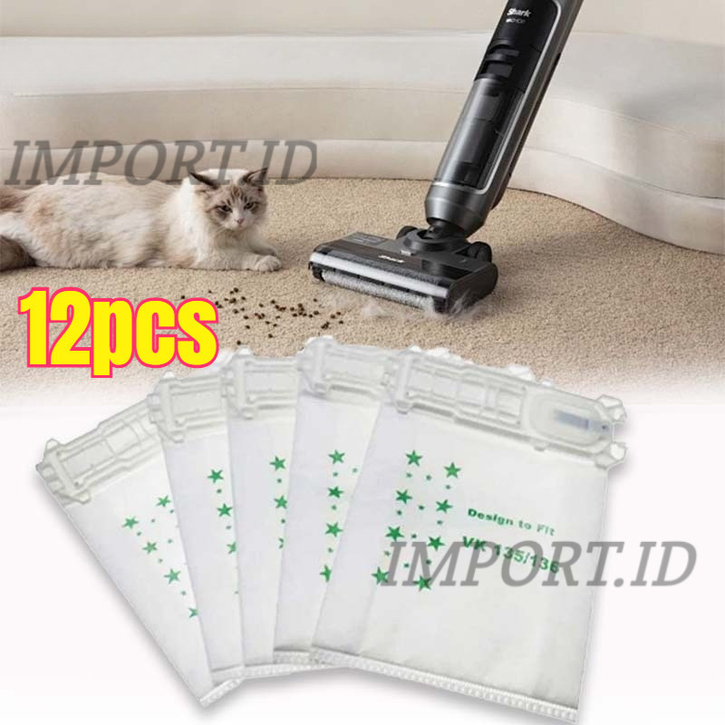 12PCS/SET Kantong Debu Untuk Vorwerk Vk135 Vk136 VK369 FP135 Vacuum Cleaner Dust Bag