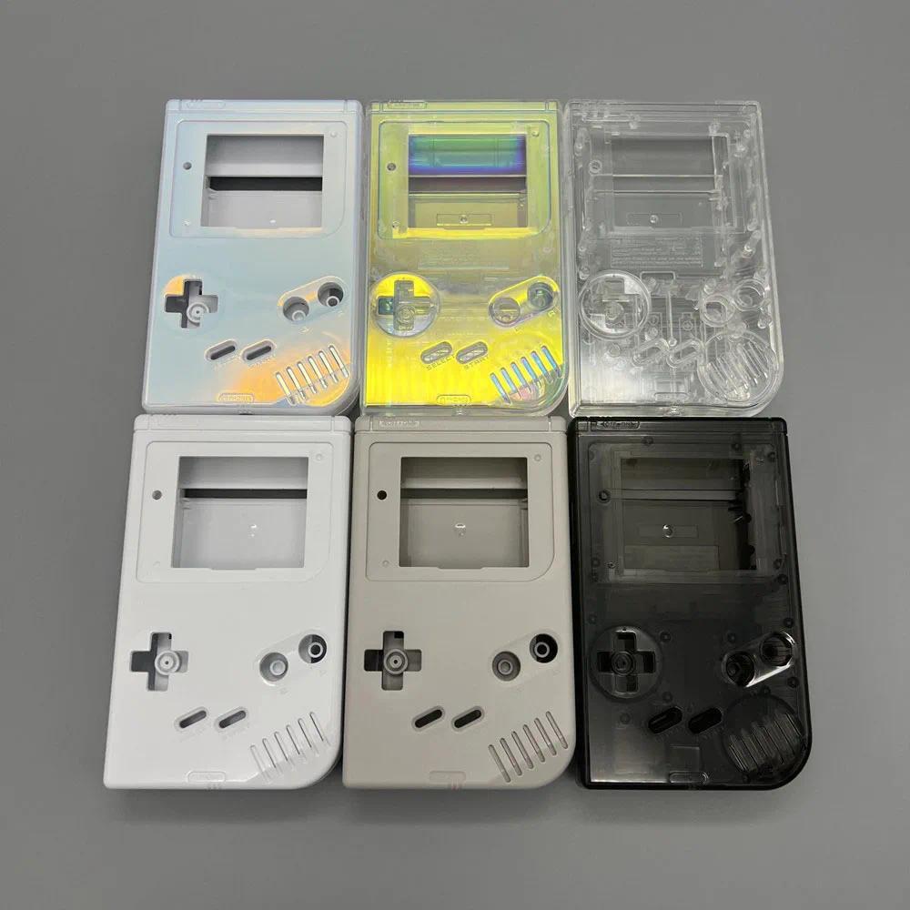 Replacement GB DMG Housing Shell Kits with Buttons Rubber Pads for Gameboy DMG 2.45'' IPS Screen for