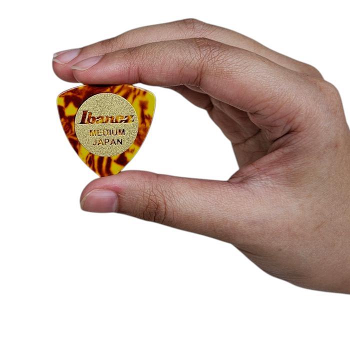 Pick Gitar IBANEZ Sand Grip CE4MS SH MEDIUM 0.75mm Original From Japan - Penyu Gold
