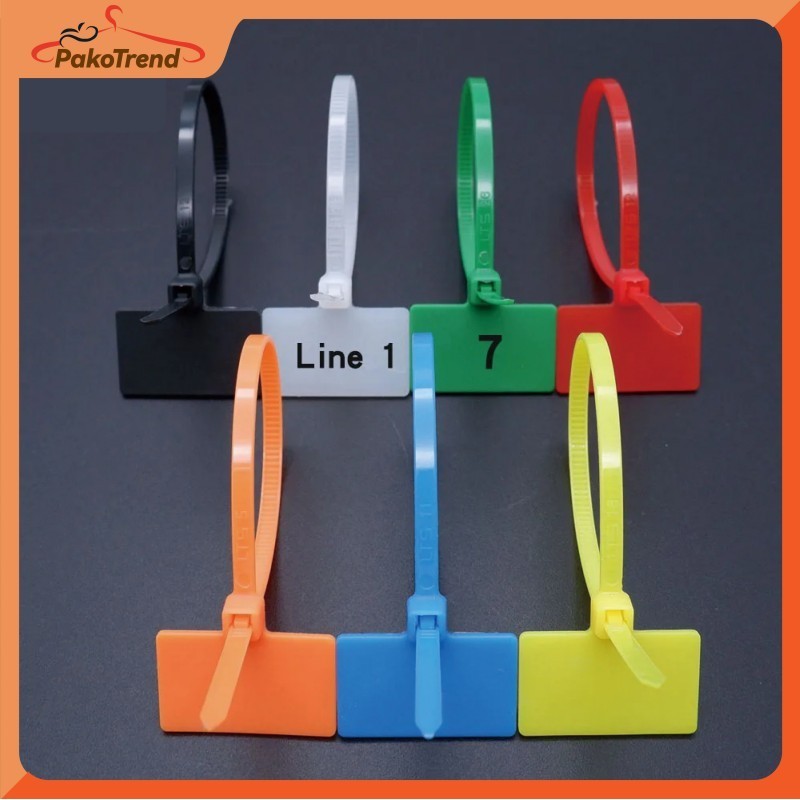 100PCS/Set Segel Kabel Ties Label Marker Nama Tag Pengikat Kabel Jaringan LAN Praktis Dan Serbaguna