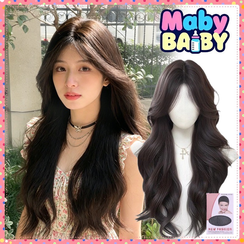 Rambut palsu wanita panjang Wig Korean LAYER WAVE Wig Daily Natural Wanita wik rambut wanita panjang