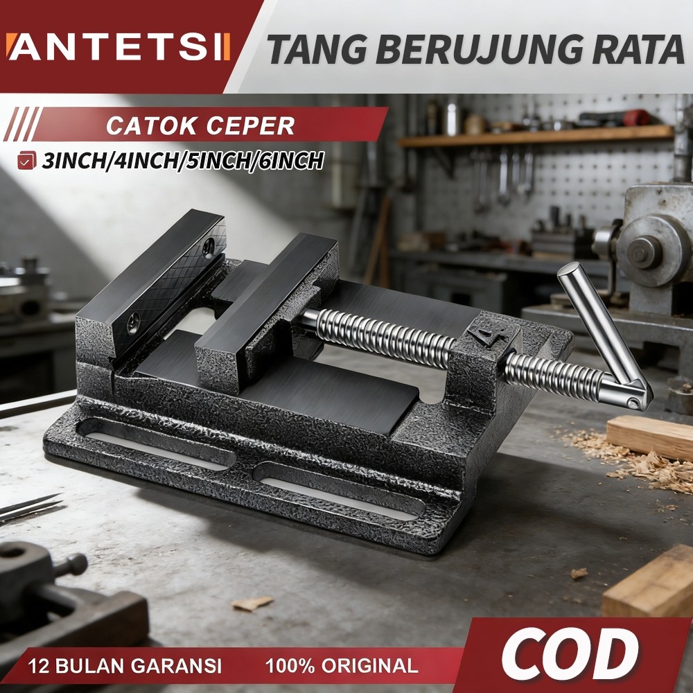WOKER.ID Ragum Bor Duduk Besi  Pliers berujung rata gaya Amerika 3 inch 4 inch 5 inch 6 inch tang me