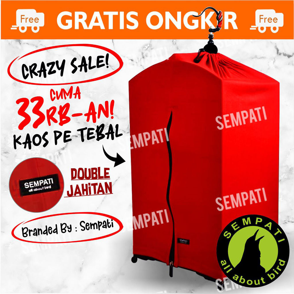 SEMPATI Krodong Kerodong Sangkar Kandang Kotak Single Kaos PE Tebal ECO Kelambu Kain Penutup Sangkar