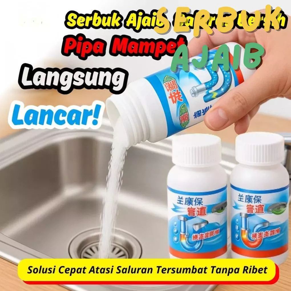 Anti Sumbat Bubuk Melancarkan Saluran Air Pipa Tersumbat pelancar sumbatan pipa drainase anti mampet