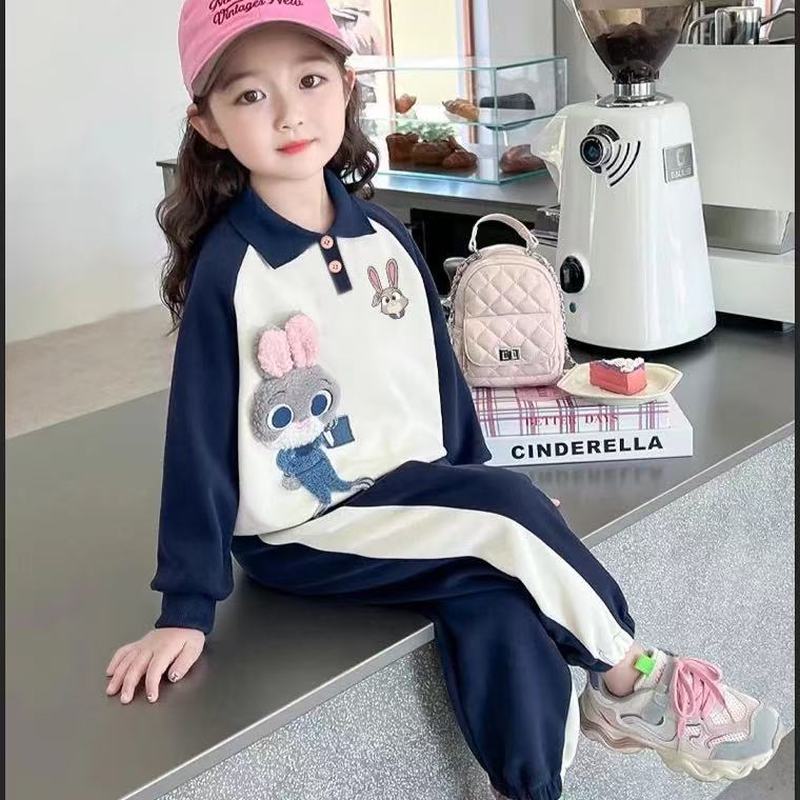 [Hutan Dongeng] Baju Anak Perempuan Baru Setelan Polisi Kelinci Setelan Sweter Gaya Lengan Panjang