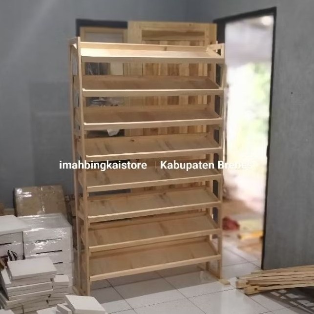 Rak Sayur 8 Susun Rak Kayu Rak Miring Rak Display Toko 455767fgh