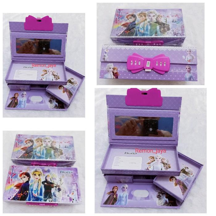 Kotak Pensil 3 Tingkat/ Kotak Pensil 3D/ Kotak Pensil Kode gambar cewek cowok Stationery - Frozen