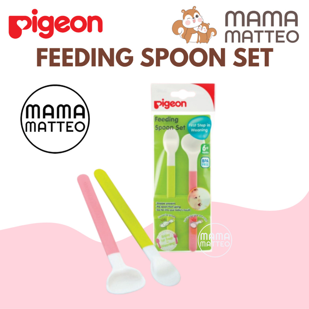 PIGEON Feeding Spoon Set / Alat Makan Sendok Bayi / Peralatan Makan MPASI Bayi Pigeon BANDUNG