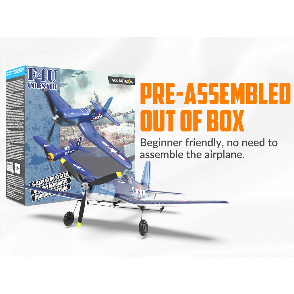 EXHOBBY Volantex New Mini 400mm 761-8 Blue RTF RC Airplane