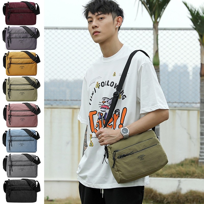 Mindesa66108 Nylon Canvas Crossbody Bag Versatile Lightweight Leisure Travel Bag Capacity Large Smal