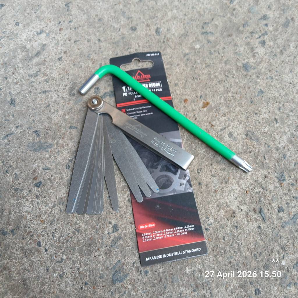 BISON Feeler Gauge 13 Blades Fuller Pisau Alat Pengukur Celah Kunci Stel Klep Motor Puller