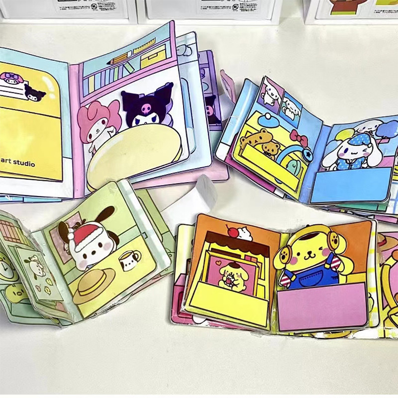 Sanrio Kuromi My Melody Bubble Sticker Book Kawaii Quiet Book Bubble Scene Sticker Book Girls Handma
