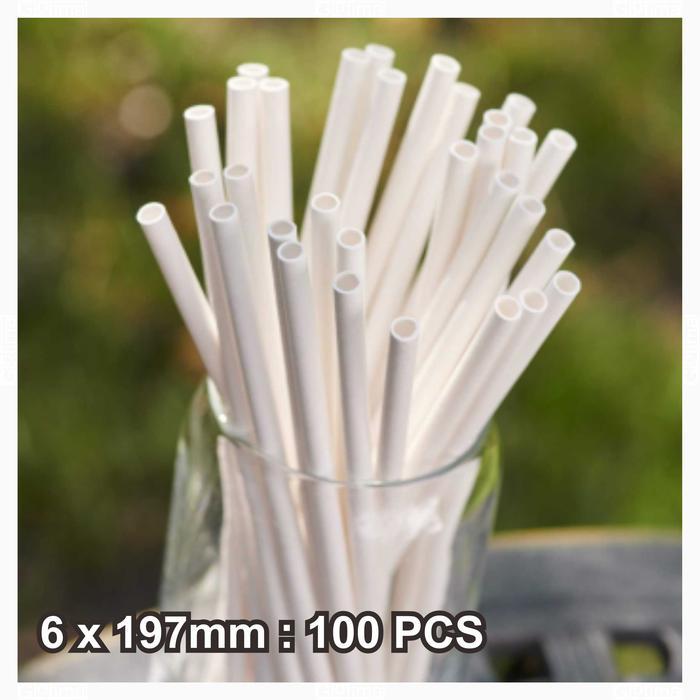 Paper Straw Steril Higienis Sedotan Kertas Disposable Ramah Lingkungan Sedotan Susu Boba
