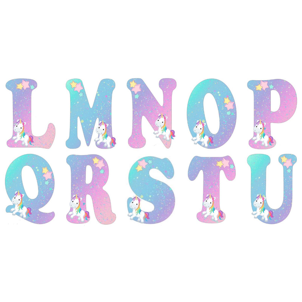 Topi Unicorn Alphabet Inisial Nama Anak 2-10Tahun 2056