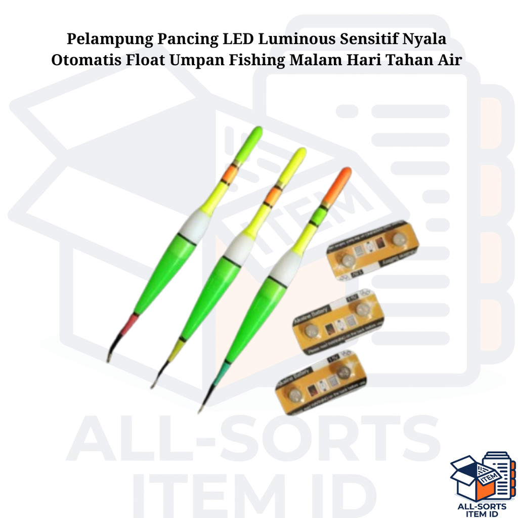 Pelampung Pancing LED Luminous Sensitif Nyala Otomatis Float Umpan Fishing Malam Hari Tahan Air