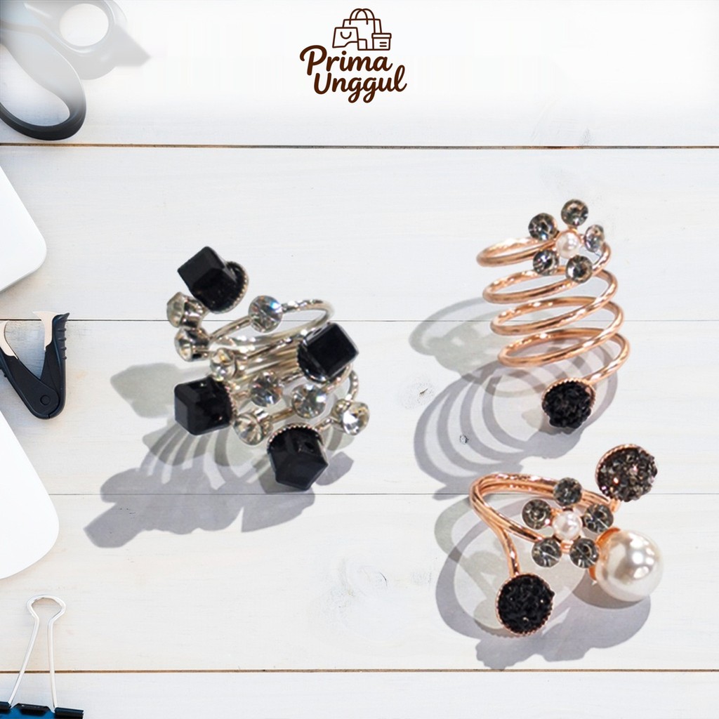 Prima Unggul Cincin Jilbab C33 Premium Bros Kolong Alloy Geometri Muslimah Elegan Berkualitas COD