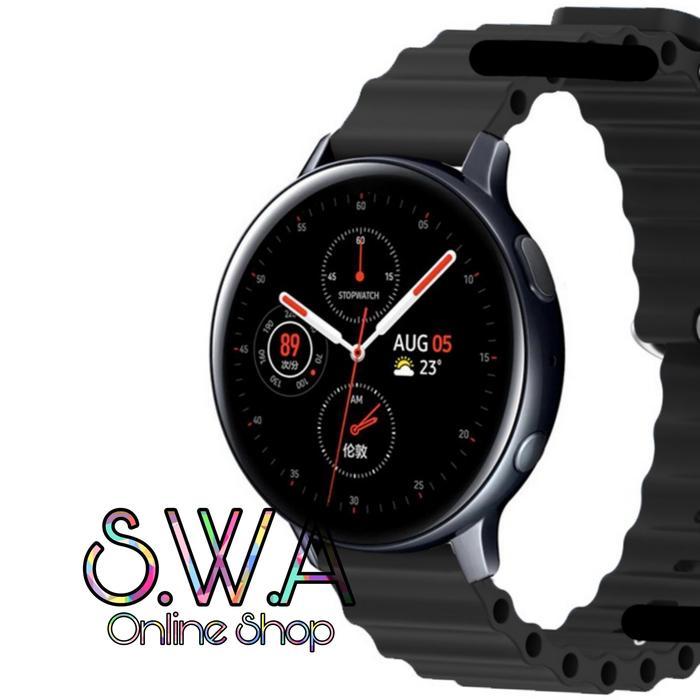 Strap Ocean Rubber Samsung Galaxy Watch Watch Active 1 2 40mm 44mm Acc yhgyt - Hitam