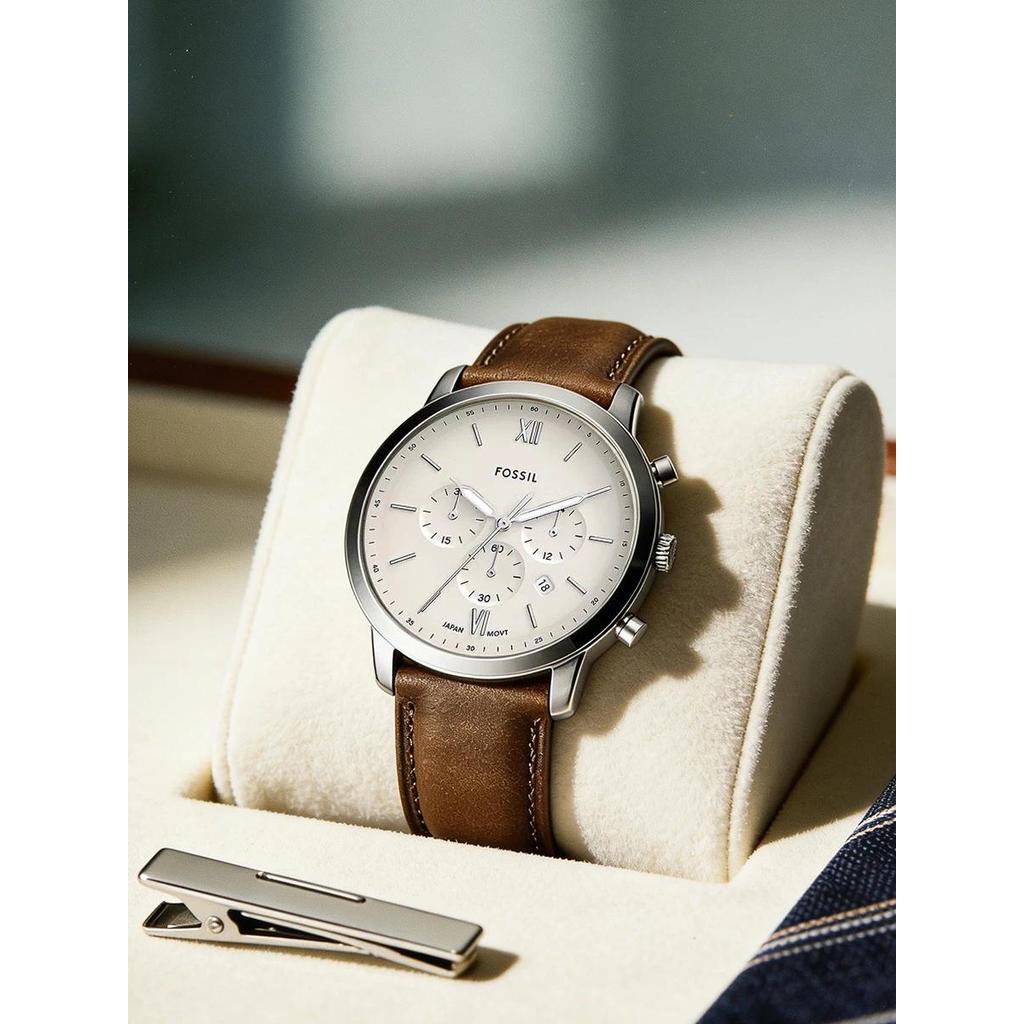Jam Tangan Pria Fossil FS5380 Men's Watch Neutra Chronograph Quartz Leather Strap Vintage Casual Bus